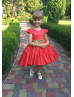 Coral Satin Gold Sequin Belt Flower Girl Dress